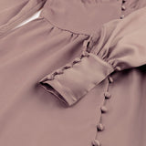 Satin Party Dress Single Breasted High Waist a Line Long Dress Deep v Neck Sexy Elegant Temperament Ol Style 2023 New Arrivals