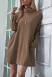 Zjkrl -  Solid Color Round Neck Dress(4 Colors)