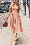 Zjkrl - Button Knot Sleeve Dress