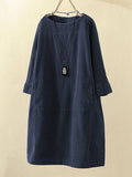 10 Colors Vintage Solid Color Split-Joint Mini Dress Corduroy Dress