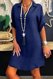 Zjkrl Roll Up Sleeve Shirt Dress