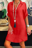 Zjkrl Roll Up Sleeve Shirt Dress