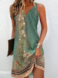 Zjkrl - Notched Casual Jersey V Neck Sleeveless Summer Midi Dress
