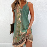 Zjkrl - Notched Casual Jersey V Neck Sleeveless Summer Midi Dress