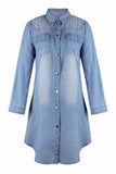 Zjkrl -  Buttoned Pockets Design Denim Dress