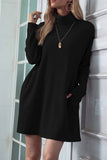 Zjkrl -  Solid Color Round Neck Dress(4 Colors)