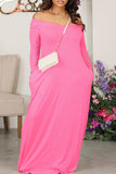 Zjkrl - Black Casual Solid Basic V Neck Long Sleeve Dresses