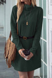 Zjkrl -  Solid Color Round Neck Dress(4 Colors)