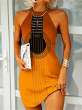 Zjkrl - Guitar Inspired Gradient Slim Fit Summer Mini Dress