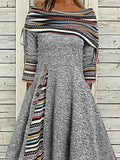 Ethnic Casual Long sleeve Loose Dresse