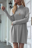 Zjkrl -  Solid Color Round Neck Dress(4 Colors)