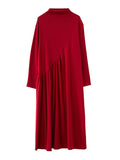 Zjkrl - Original Solid High-Neck Knitting Dress