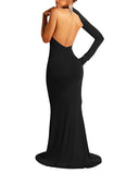 Zjkrl - Asymmetrical One Shoulder High Slit Backless Mermaid Dress