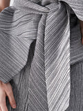 Zjkrl - Urban Loose Solid Color Tied Pleated Top&V-Back Vest Dress Two Pieces Set