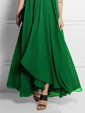 Zjkrl - Loose Sleeveless Solid Color Halter-Neck Maxi Dresses