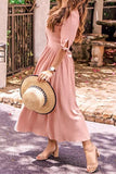 Zjkrl - Button Knot Sleeve Dress