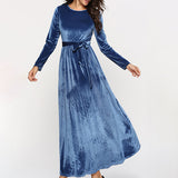 Zjkrl - Casual Velvet Long Dress