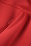 Zjkrl - White Elegant Solid Patchwork Flounce Asymmetrical Oblique Collar Evening Dress Dresses
