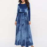 Zjkrl - Casual Velvet Long Dress