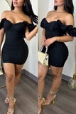 Zjkrl - Black Casual Sweet Daily Elegant Patchwork Solid Color Dresses