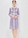 Zjkrl - Elegant Spring Hollow Out Lace Dresses for Women 2023 New Arrivals Turn Down Collar Party Casual Vestidos Fashion Female Clothes