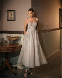 Zjkrl Sequins Spaghetti Straps Knee Evening Dresses Glitter A-line Wedding Dress Flash Vestidos De Fiesta  Vestidos De Noche