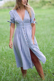 Zjkrl - Button Knot Sleeve Dress