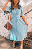 Zjkrl - Button Knot Sleeve Dress
