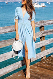 Zjkrl - Button Knot Sleeve Dress
