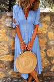 Zjkrl - Button Knot Sleeve Dress