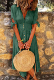 Zjkrl - Button Knot Sleeve Dress