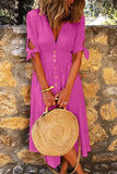Zjkrl - Button Knot Sleeve Dress