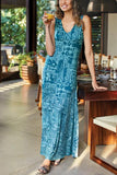 Zjkrl - Boho Print Sleevelss Maxi Dress