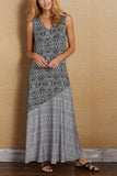 Zjkrl - Boho Print Sleevelss Maxi Dress