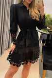 Zjkrl A Toast To Myself Lace Patchwork Shirt Dress