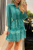 Zjkrl A Toast To Myself Lace Patchwork Shirt Dress