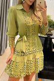Zjkrl A Toast To Myself Lace Patchwork Shirt Dress