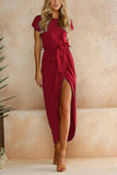 Zjkrl - Fashion Slim Slit Solid Color Dress