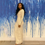 Zjkrl New Knitted Bodycon Dress Fairy Grunge Casual Fashion Streetwear Women Autumn Y2K Solid O-neck Long Sleeve Maxi Dresses