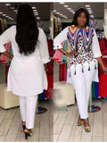 Zjkrl - African 2 Colors New Fashion Suit (Dress and Trousers)  Suit African For Lady