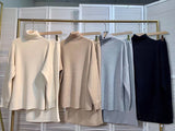 Zjkrl - New Women&#39;s Knitted Set Fashion High Neck Long Sleeve Pullover &amp; High Waist Tight Skirt 2-piece casual suit