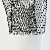 Zjkrl - Diamond Sexy Bodycon Dress Women Hollow Out Long Sleeve Mini Dress Summer See Through Party Vestidos Mujer Verano