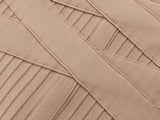 Zjkrl Bodycon Dress Rayon High Quality Turtleneck Long Sleeve Lace Up Bandage Dress Ribbed Knee-Length Sexy Vestidos Dobanmbd