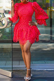Zjkrl - Floral Lace Elegant Mini Dress