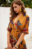 Zjkrl - Elegant Ladies Dress For Woman Summer Sexy Deep V-neck Backless Single-breasted Lace Up Dress Casual Beach Vacation Dresses