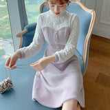 Sweater Dress Autumn And Winter New High-Neck Warm Long-Sleeved Knitted Women&#39;s Self-Cultivation Woolen All-Match Skirt