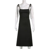 Zjkrl - Fashion Strappy Ruched Sexy Black Dress Irregular Elegant Backless Long Dress Party Summer Dresses Women Clothes