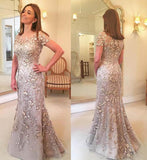 Zjkrl Latest Arrival Applique Floral Mother of the Bride Dresses Groom God mother Mermaid Evening Dress For Wedding Party Lace