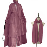 Zjkrl - Chiffon Open Abaya Dubai Turkey Kaftan Muslim Cardigan Abayas Dresses For Women Casual Robe Kimono Femme Caftan Islam Clothing