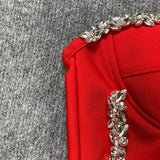 New Women&#39;S Fashion Bead Chain Crystal Design Long Dress Sexy Sleeveless Backless Celebrity Party Bandage Dress